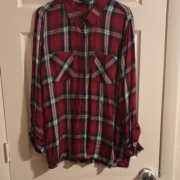 Zac & Rachel Tops - Zac & Rachel Red and Black Plaid Shirt